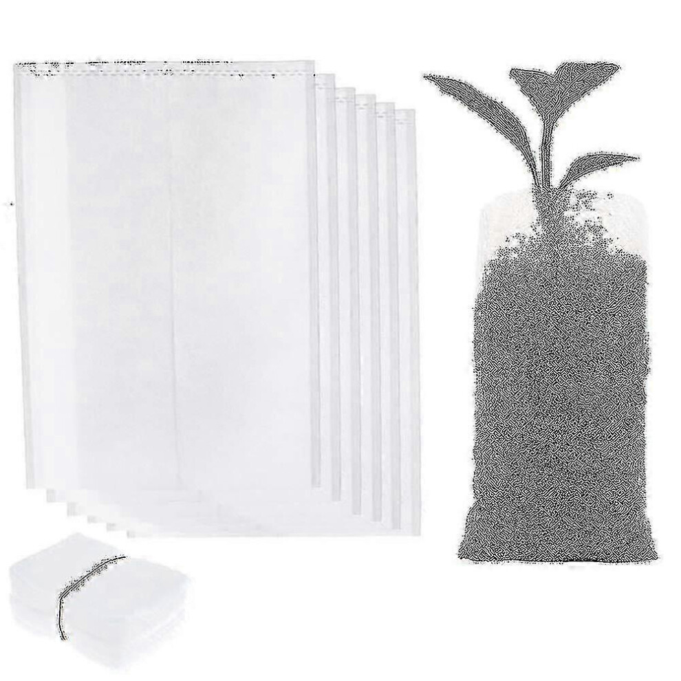 Pack of 200 biodegradable non-woven grow bags for seedlings and nurseries, 8 x 10 cm - Sjue