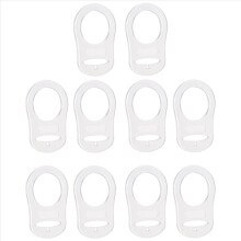 10 pezzi anello in silicone porta ciuccio manichino adattatore clip trasparente