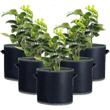 Pack of 5 black 12L potato planting bags, 3-gallon non-woven geotextile grow bags for tomatoes, peppers, carrots, strawberries and other plants