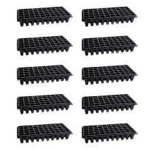 Pack of 10 germination trays for farm vegetable plants, 50 cells
