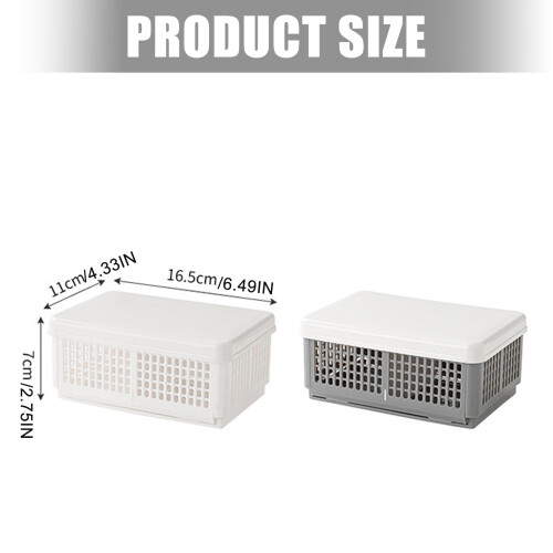 Sandwich Fruit Basket With Breathable Designs Storage-grey 2