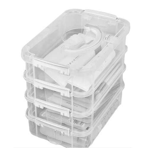 Plastic Organizer Desktop Cosmetics and-White four layers