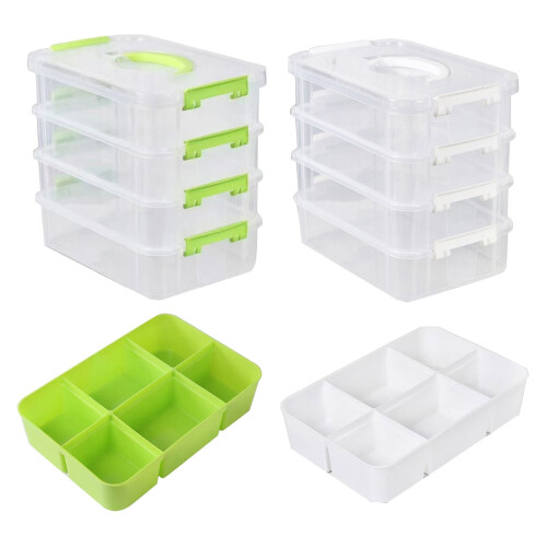 Plastic Organizer Desktop Cosmetics and-White four layers 1