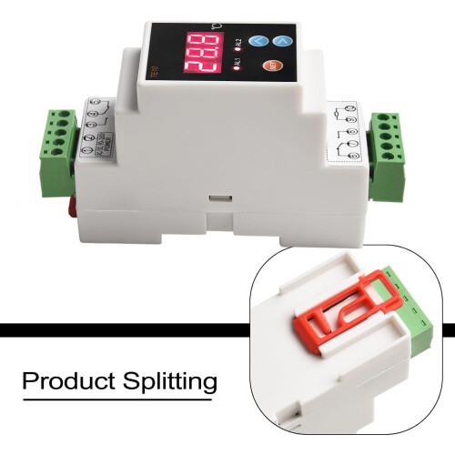 Programmable Din Rail Temperature Controller Digital Thermostat Two Way Output Alarm AC90-260V 2