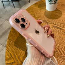 (Pink, For Iphone 11Pro Max) Silicone Bumper Clear Phone Case for Iphone 15 14 plus 13 12 11 15 Pro Max Camera Protection Transparent Cover No Brand