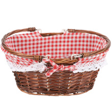 2Stk Picknickkorb Mit Gewebter Weidenobstkorb Aufbewahrung