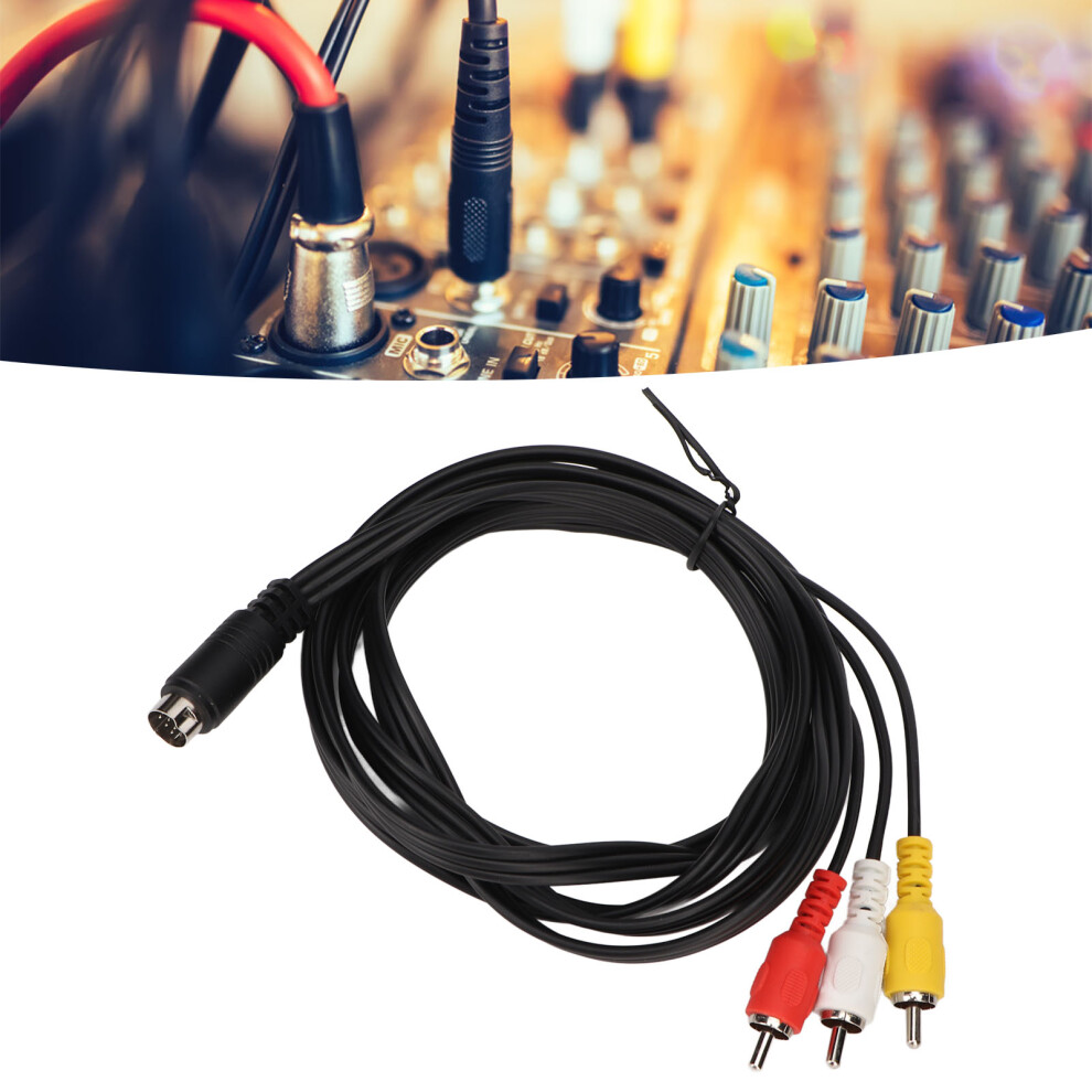 Mini Din 10 Pin To 3 Rca Cable 5.9Ft Male To Male Video Adapter 4331354071221