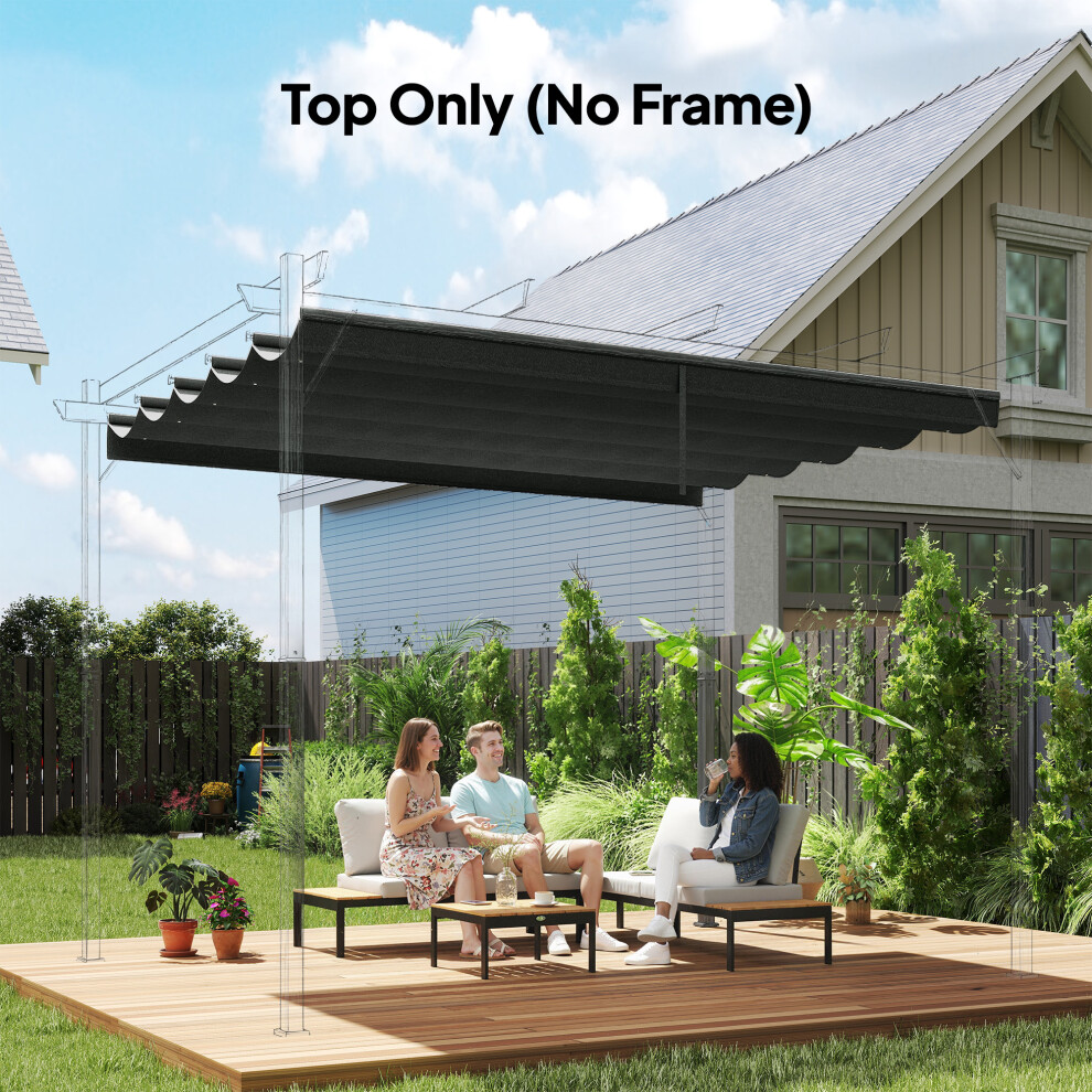 Outsunny Pergola Shade Cover Replacement Canopy For 3 X 3(M) Pergola, Grey