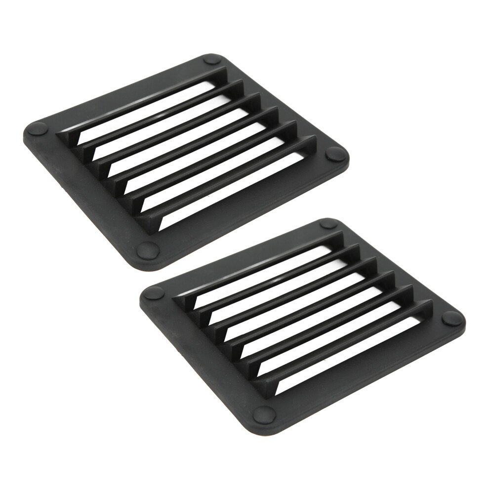 2Pcs Black Rectangular Vent Openings For Airflow And Ventilation Enhancement 9351354072566