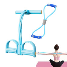 Sit Up Pull Rope Yoga Pedel Drawstring Fitness Band Portable Home Gym For Full Body Workout Legs Arms Waist Blue
