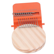 10-Haken Mini-Webrah, Holzbrett 6,5 cm, orange