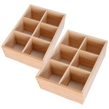 2Stk Holz Fernbedienungshalter 6 Fächer Für Zuhause Büro Schule