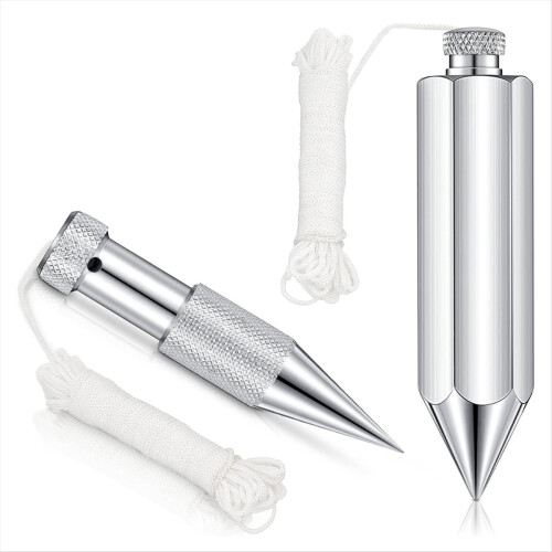 Hexagon Steel PlumbBob,2 Pcs Plumb Bobwith String 8 Ounce,
