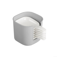Plastic Dipping Bowls Set With Handles And Rack For Serving Sauces And Small Items