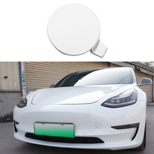 Car White Front Bumper Tow Hook Cover for 2017-2021 ABS 2