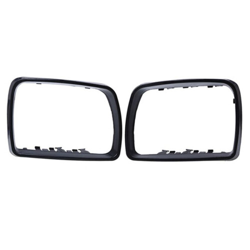 1Pair Car Black Rearview Mirror Cover Shell Side Mirror Frame Replacement for- E53 X5 2000-2006