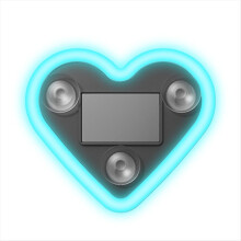 Car LED Ambient Light, Love Heart Solar Vehicle Neon for Triangle or Back Window, Ice Blue Light