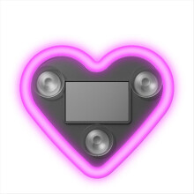 Car LED Ambient Light, Love Heart Solar Vehicle Neon for Triangle or Back Window, Pink Light