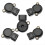 24 PCS PG7 Black Plastic Waterproof Cable Gland Connector 3-6.5mm 3