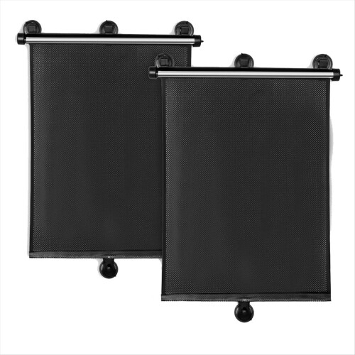 Car Side Window Sun Shade 2 Pack, Retractable Car Roller Sunshade 1