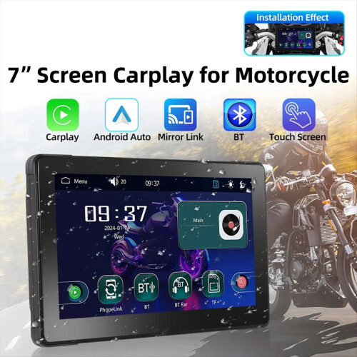 7 Inch Portable Motorcycle GPS Navigation Waterproof Carplay Screen 1