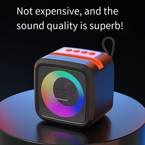 LED RGB Light Portable Wireless Bluetooth Speaker Support TF Green 2