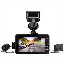 Motorcycle DVR Dash Camera with Front Rear Camera Dual Video Loop Recording Waterproof Motor Driving Recorder Cam