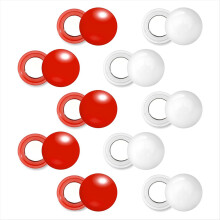 10Pairs Running Bib Magnets, Magnetic Race Bib Clips White & Red