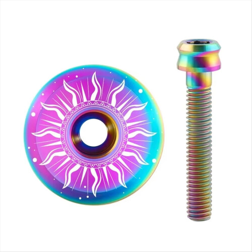 Titanium Alloy 1-1/8 Stem Top Cap, Titanium Headset Top Cap B 1