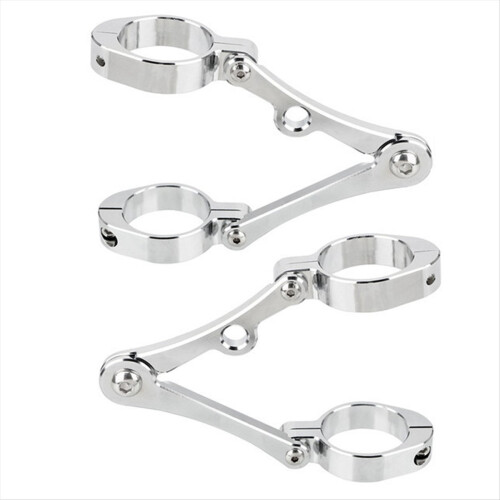 Motorcycle Universal Headlight Bracket Mount Clamp for 39mm-41mm Adjustable Headlight Mount Clamp Silver 1
