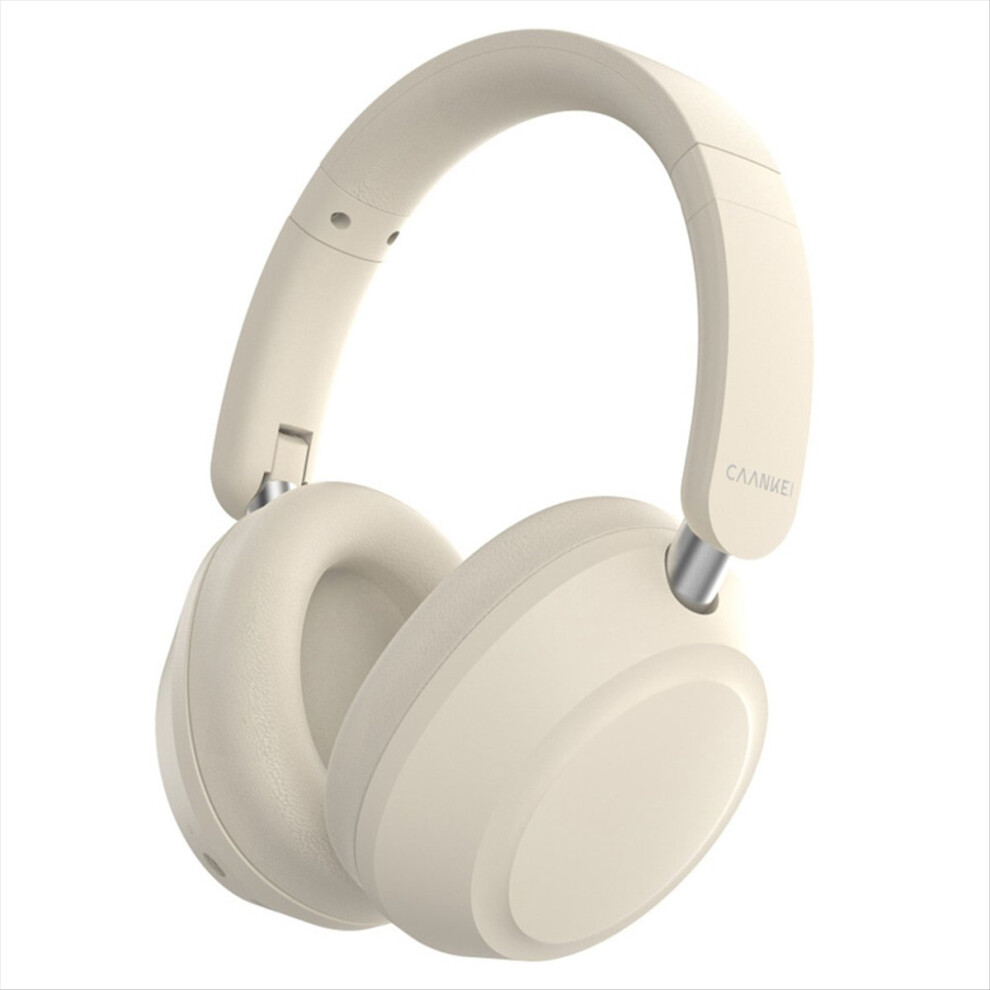 Caankei Active Noise Cancellation Bluetooth Headphone Over Ear Wireless Headphone With Memory Foam Earmuff Foldable Headset White 4714250943876