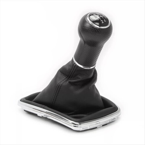 Car 5 Speed Gear Shift Knob With Leather Boot For Golf 6
