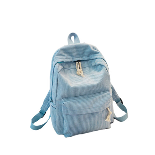(Light Blue) Backpack Polyester Lining Large Capacity Zipper Girls Schoolbag 1