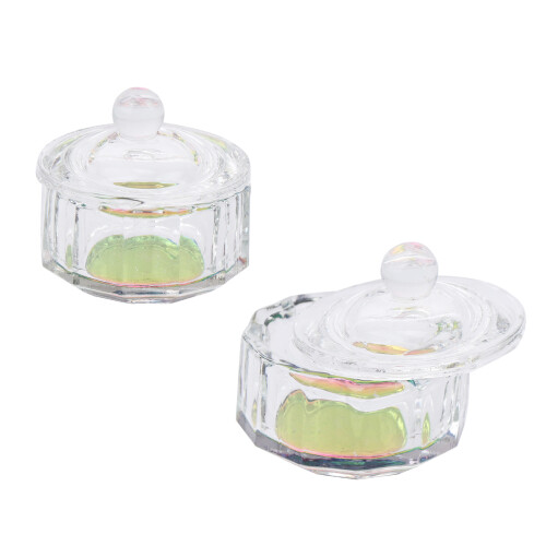 2 Pezzi Cristallo Ottagonale Mini Tazza con per Unghie