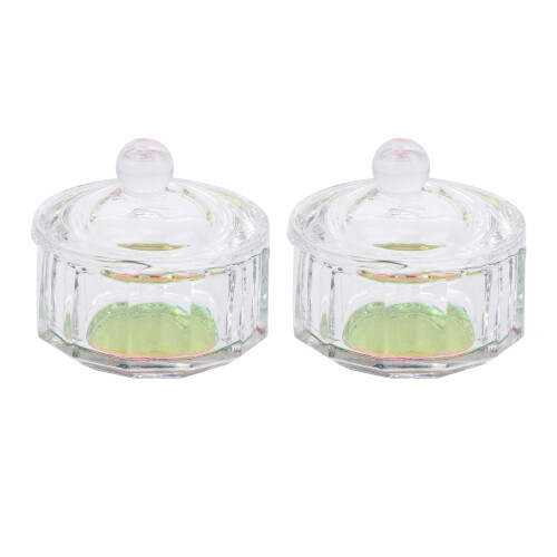 2 Pezzi Cristallo Ottagonale Mini Tazza con per Unghie 2