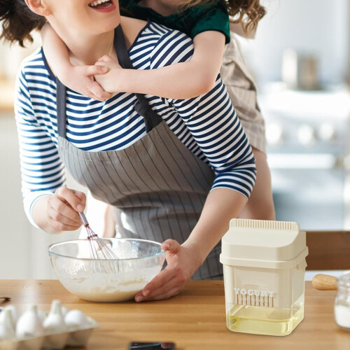 Yogurt Strainer With Lid - Large-Capacity Yogurt Maker, Cheese Filter, Multipurpose Buttermilk Filter, Home Use 1