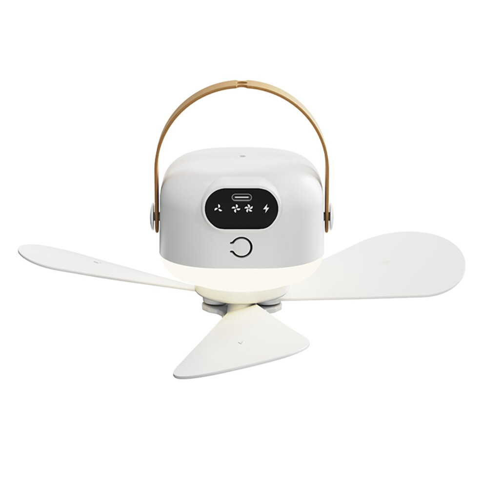 Usb Rechargeable Hanging Fan With Remote 3 Speed Quiet Operation Led For Camping Tents And Bedrooms Light 9016109600516