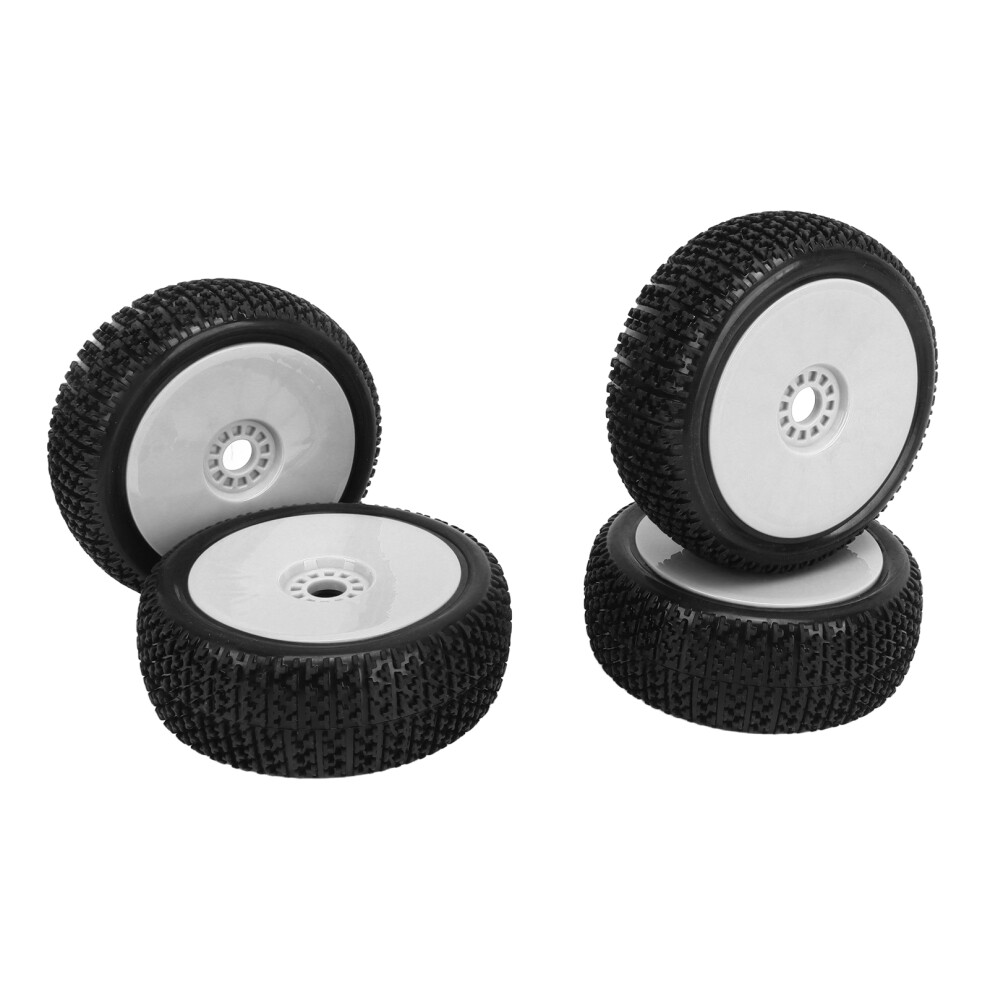4Pcs 1/8 Rc Off Road Tire Set Rubber Wheels 112Mm White 8411354090982