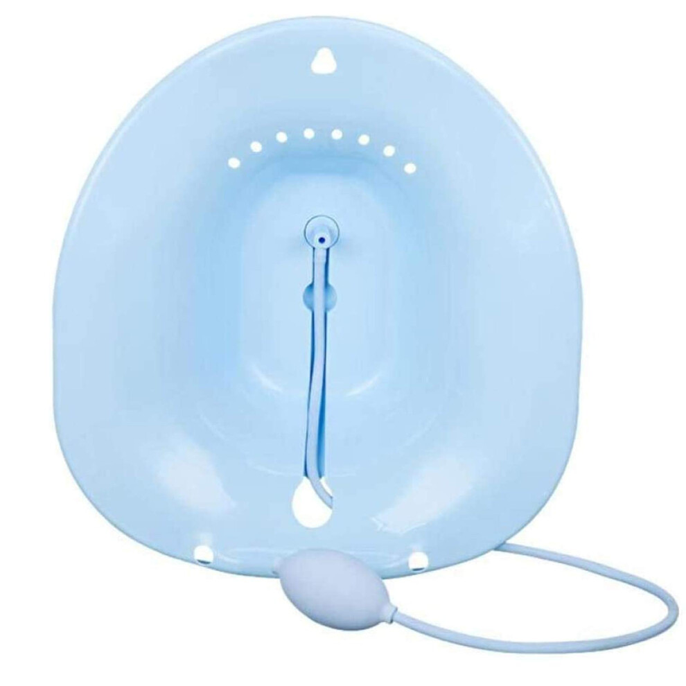 Blue Sitz Bath For Toilet-Seat Use, Manual Hip Bath, For Pregnant Women And Hemorrhoids