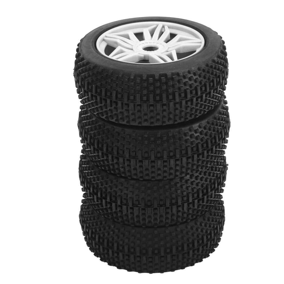4Pcs Rc Car Tires 112Mm Thickened Rubber For 1/8 Scale White 4311354090934