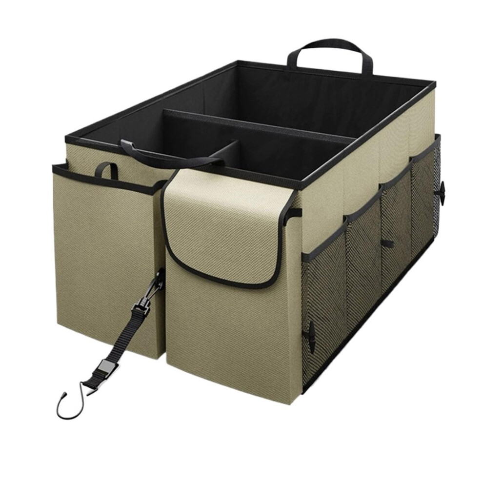 Trunk Organizer For Car Large-Capacity Foldable Suvs And Sedans Compatible Beige 9084446573817