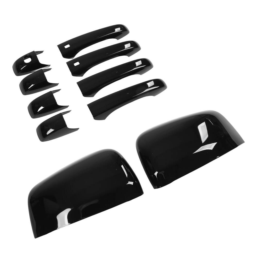 10Pcs Bright Car Door Handle Trim For Jeep Grand Cherokee Wk2 Wl Models Black 8421354092428