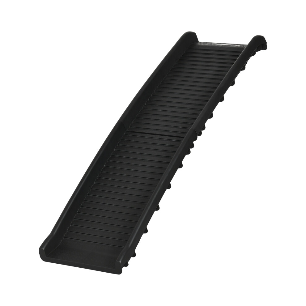 Black Dog Car Ramp Foldable Pet Ramp For Suvs And Cars Anti-Slip Surface Portable And Lightweight Pawhut