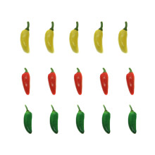 60Stück Simulierte Luftgefüllte Paprika Mini Gemüse Zubehör