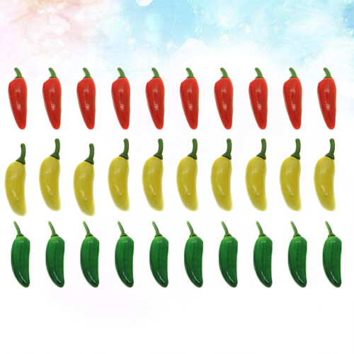 60Stück Simulierte Luftgefüllte Paprika Mini Gemüse Zubehör 1
