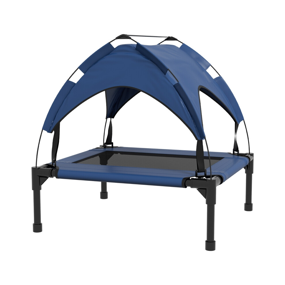 Raised Cooling Dog Bed with Washable Mesh for Small Medium Pets 76x61x69.5cm Dark Blue Elevated Comfort & Breathable Material-image-OPC-PMDSJKV-NEW