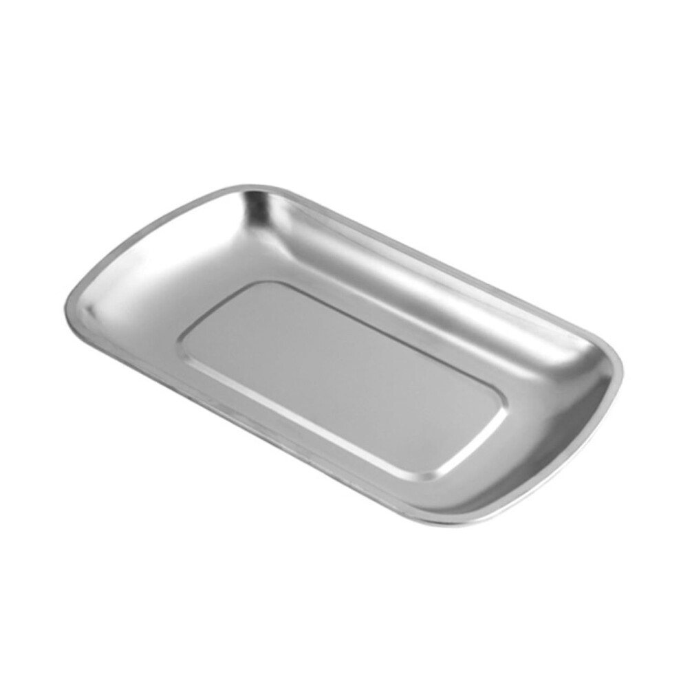 Stainless Steel Dessert Plate 1 Pc Food Serving Tray For Snacks And Desserts Home Buffet And Restaurant Use Silver-image-OPC-PMDSJYT-NEW