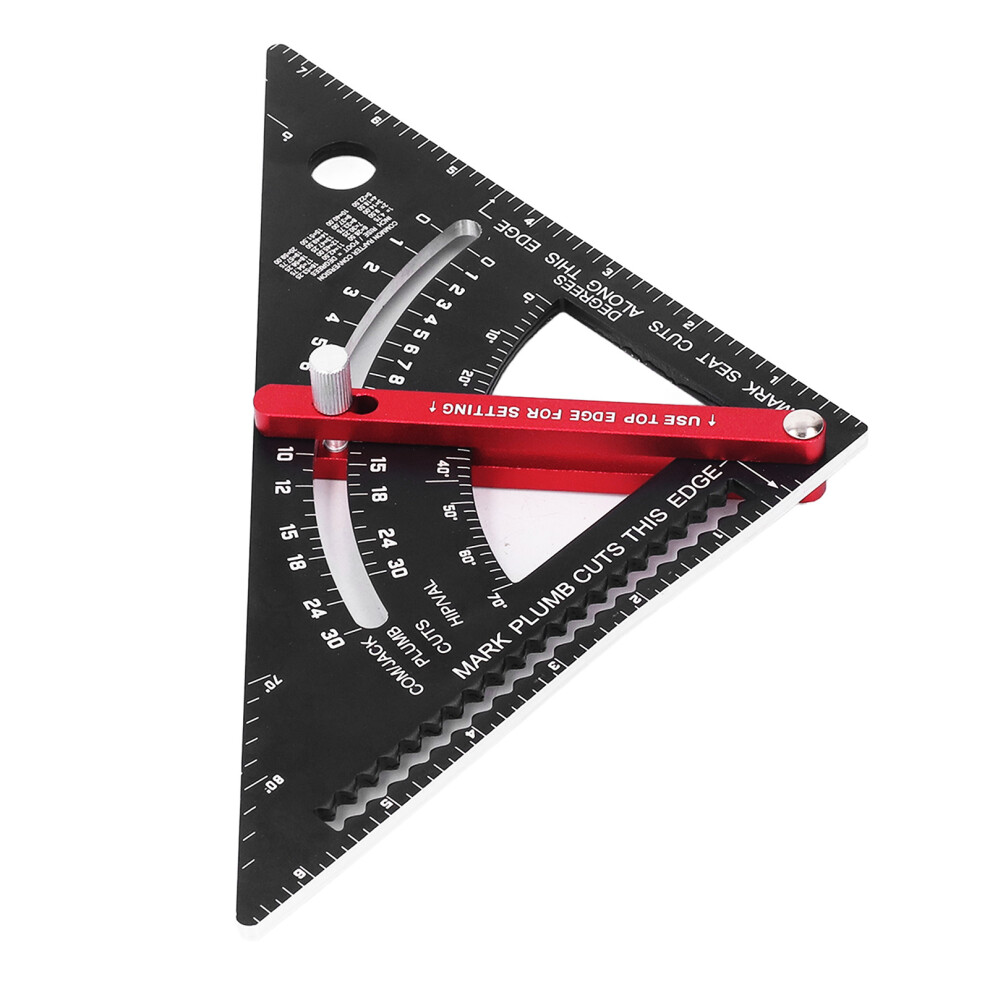 Aluminium 7In Triangle Ruler For Woodwork Accurate Laser Scale Goniometer Tool 8001354107201