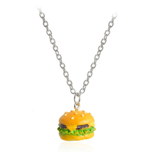 2 Pezzi Collana Burgers E Ciondolo