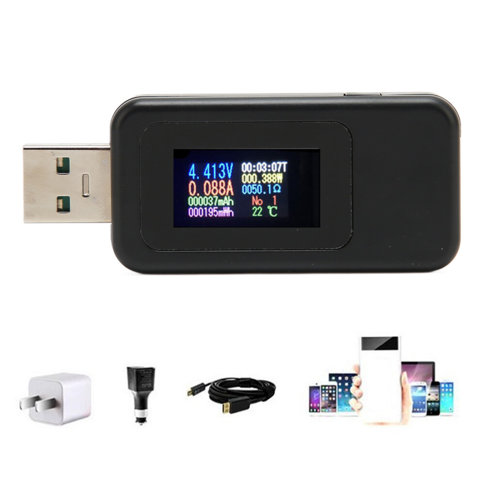 Hd Color Lcd Usb Power Meter 0-6.5A 4-30V Battery Tester 8721354107864